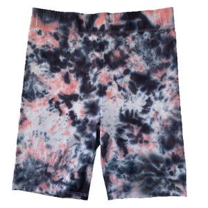 Custom Large Tie Dye Biker Shorts Black Grunge